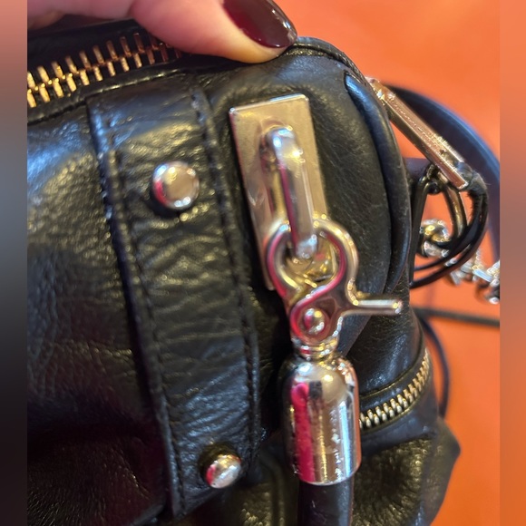 Rebecca Minkoff Studded Cupid Satchel Black Color With Gold tone Hardware - Picture 16 of 16